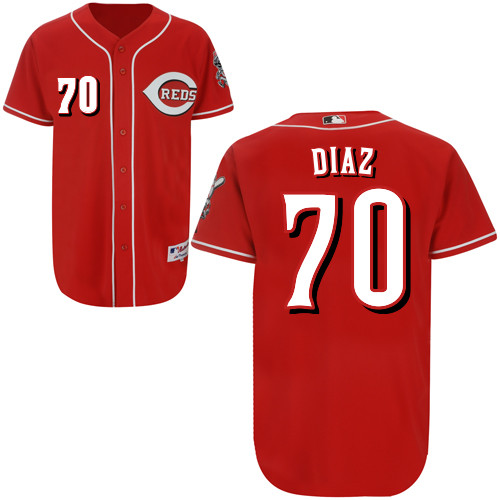 Jumbo Diaz #70 mlb Jersey-Cincinnati Reds Women's Authentic Red Baseball Jersey